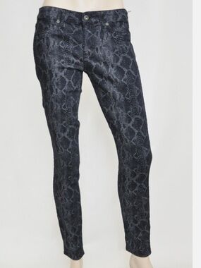 Rich & Skinny Charcoal Snake-Effect Skinny Jeans